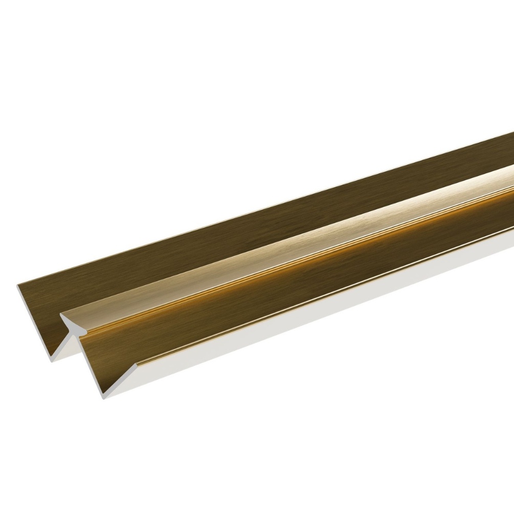 Cut out image of the Showerwall Laminate Brushed Gold Internal Corner Trim - IC5